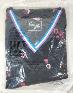 Uniform Advantage Butter-Soft Stretch Floral Blossom V-Neck Scrub Top - 3X - Picture 1 of 1