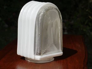 Vintage Art Deco Milk Glass Light Shade Bathroom Light Wall Sconce - Picture 1 of 11