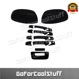 Fit 07-11 12 13 SILVERADO Sierra 4 DOOR HANDLE+MIRROR+Tailgate W/O K Black COVER - Picture 1 of 1