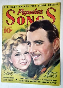 1935 POPULAR SONGS Magazine~SHIRLEY TEMPLE~Gogo DeLys~XAVIER CUGAT~Verna Burke - Imagen 1 de 14
