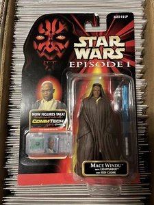 STAR WARS MACE WINDU EPISODE 1 COMMTECH CHIP ACTION FIGURE HASBRO 1999 - Picture 1 of 2
