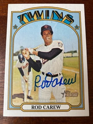 Autógrafo retro Topps Rod Carew Auto 1972 2021 Foto 1 de 2