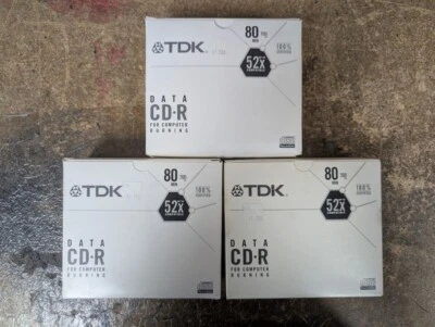 TDK Data CD-R 80 Min 700MB 3 Boxes 30 CD's 40x Compatible Writable Surface  NIB - Image 1 of 4
