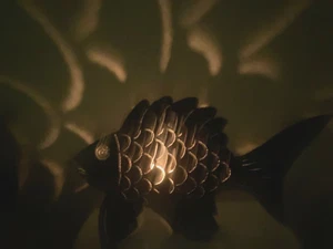 Vintage Multi-Color Metal Fish....Shelf Art....ALSO Votive Candle Holder - Picture 1 of 7