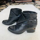 Black Genuine Leather Ankle Women’s Boots Size 6.5 M