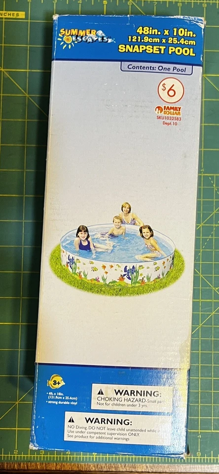 NEW Kids Snapset pool Summer Escaapes 4ft. x 10 ft for 3 years + - Image 1 of 1