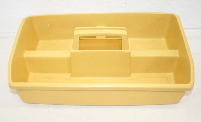 Yellow Rubbermaid 3153 armazenamento dividido gola redonda transporte limpeza artesanato peça caddy - Imagem 1 de 4