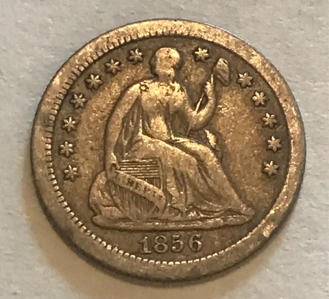 1856-o  Seated Liberty half Dime , Better date ! Cover