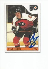 TIM KERR Autographed Signed 1985-86 Topps card Philadelphia Flyers COA
