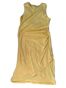 Nine West Damen Kleid gelb gerafft Größe M Rundhals ärmellos - A - Bild 1 von 10