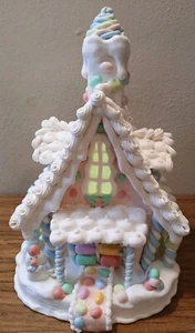 12,5" Kurt Adler Lebkuchen Dorfhaus mit Licht Weihnachten beschädigt - Bild 1 von 14