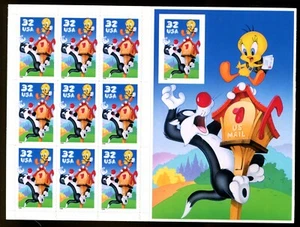 Foglio US nuovo nuovo di zecca #3205. 32c Sylvester & Tweety, singolo imperfetto, 3205 - Foto 1 di 1