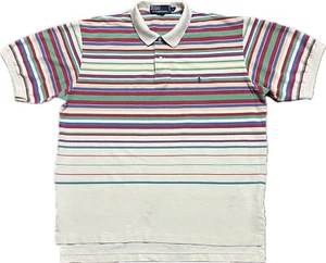 Polo Ralph Lauren uomo grande casual righe multicolore manica colletto - Foto 1 di 19