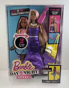 Muñeca de transformación de punta a punta Barbie día a noche, afroamericana ~ nueva - Imagen 1 de 3