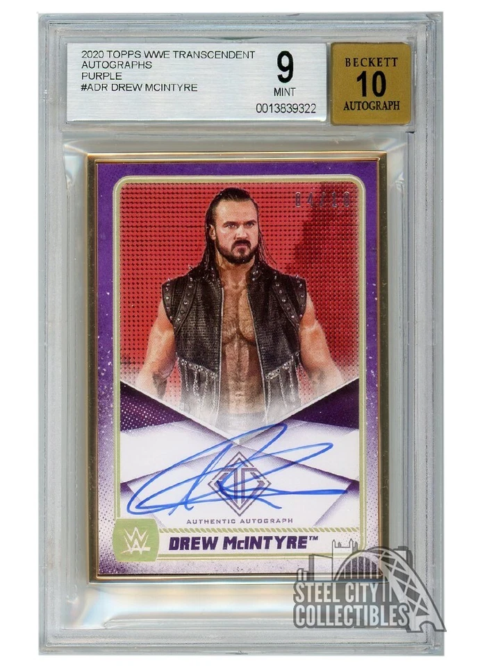 Drew McIntyre 2020 Topps Transcendent WWE Purple Autograph /10 BGS 9 AUTO 10 - Image 1 of 1