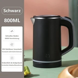 800ML Klein Reisewasserkocher Mini Edelstahl Wasserkocher Elektrischer Kettle DE - Bild 1 von 15