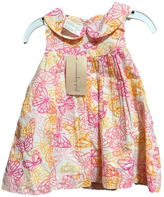 Vestido First Impressions Infantil Niñas Talla 0-3 Meses Rosa Naranja Mariposas NUEVO Foto 1 de 4