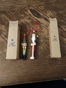 2 Vtg Avon Gift Set Collection Christmas Craft Ornaments ~Santa, Elf - Picture 1 of 3