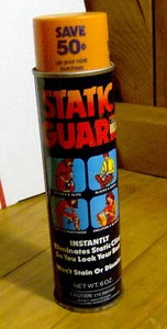 RARE vintage 1970s tin STATIC GUARD can LAUNDRY HOUSEHOLD PRODUCT old prop RETRO - Picture 1 of 3