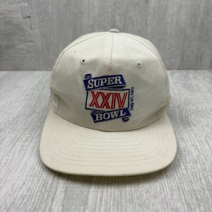 Vintage Super Bowl XXIV Mütze Cap Snapback weiß NFL Football San Francisco 49ers - Bild 1 von 5
