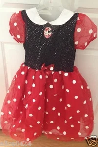 Disney Minnie Mouse Vestido Disfraz Niñas L 10-12 Envío Rápido Diseño Metálico Prenda para el torso - Imagen 1 de 5