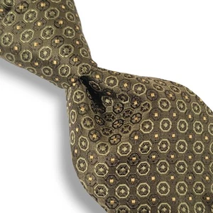 BANANA REPUBLIC Men's 100% Silk Necktie, Color Brown & Tan, Geometric Pattern  - Picture 1 of 11