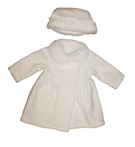 Starting Out Girls 9 Month Dress Coat And Hat Winter White 2 Pc. Set NEW - Picture 1 of 1