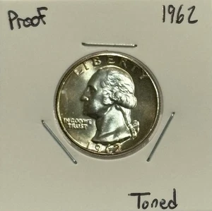 1962 Proof Washington Quarter, 90% Silver, Nice Toning! 🔥 - Picture 1 of 2