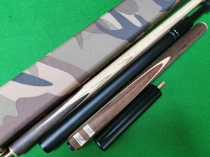 Set stecche da biliardo 3/4 in frassino fatto a mano 57,1 pollici con custodia stile mimetico verde - Foto 1 di 6