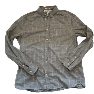H&M LOGG Lightweight Flannel Gray & White Check/Windowpane Button Down Shirt, M - Image 1 of 4