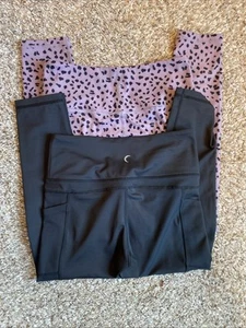 Zyia Active Leggings Bundle Size 4 Purple Back Cheetah Print Light N Tight - Picture 1 of 8