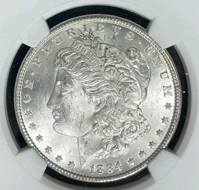 1884 MORGAN SILVER DOLLAR ~ NGC - MS 64 ~BEAUTIFUL COIN~ REF#34-013 - Image 1 of 4