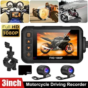 Cámara de tablero de motocicleta fotografía HD cámara de doble lente grabadora de visión de ciclo + 64G TF - Imagen 1 de 16