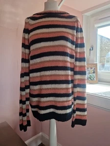 Dorothy Perkins Size 10 Jumper Lovely Gold Pink And Green Stripes - Picture 1 of 4