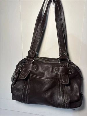 Bolsa de ombro de couro marrom Tignanello - Imagem 1 de 4
