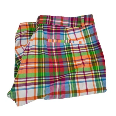 Pantalones Cortos Lauren Active Para Mujer 12 (34x11.5 REAL) Cuadros Golf Preppy Costero Foto 1 de 4