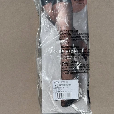 Nordstrom Knee Highs Sheer Coverage Everyday Wear Medium Nude Size 1 - Image 1 of 4