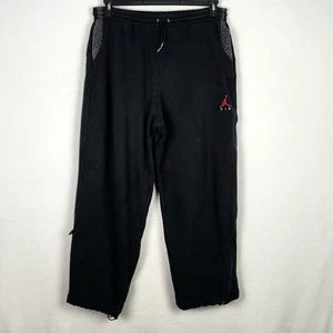 Nike Air Jordan Flight Black Warm Up Stitched Logo Thick Sweatpants XL Inseam 30 - Picture 1 of 17