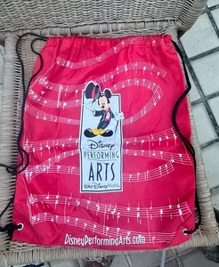DISNEY Performing Arts Red Drawstring Cinch Bag With Interior Pocket - Picture 1 of 2