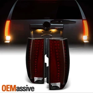 Fit 07-14 Cadillac Escalade Dark Red LED Taillights Replacement L+R - Picture 1 of 9
