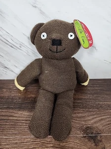 ☆Vintage☆~Mr. Peluche de punto marrón de felpa Bean and Tiger 1990 Aspect Prods 10" 🐻~☆ - Imagen 1 de 10