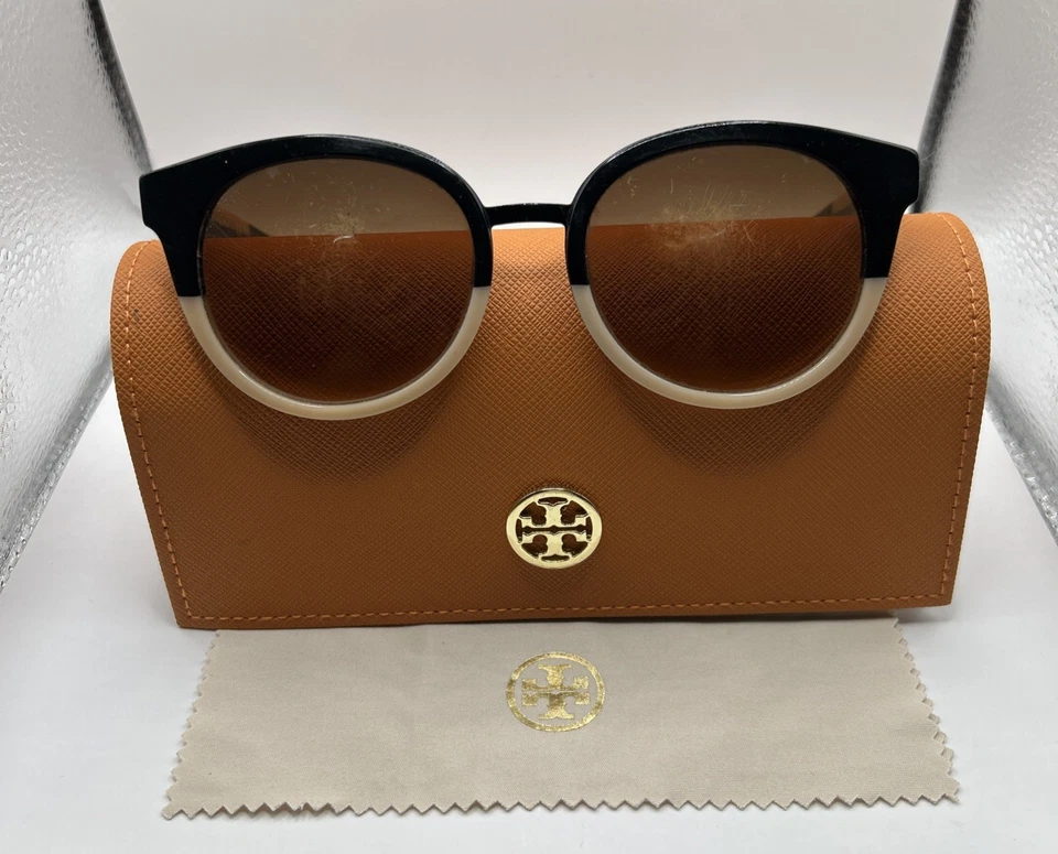 Auténticas gafas de sol Tory Burch TY7062 1236 para mujer negras/beige marcos con estuche Foto 1 de 4