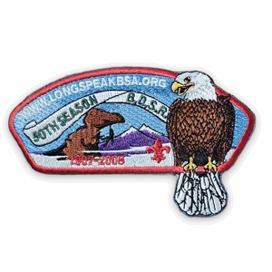 BDSR 50th Season Boy Scouts Patch Bald Eagle 1907-2008 Longs Peak - Picture 1 of 5