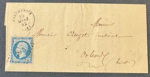 NAPOLEON YT 14 S/ Letter From MARCHENOIR (Loir Et Cher) / 1862 / PC 1863 - Picture 1 of 3