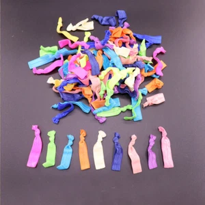 Cinta de plástico colorida 100 piezas con soporte para cola de caballo lazos para el cabello anudada cinta para el cabello niña - Imagen 1 de 4