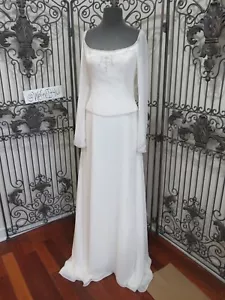 P111 PALLAS THENA 9806 Sz 10 LONG SLEEVE BEADED IVORY $1499 WEDDING DRESS GOWN - Picture 1 of 16