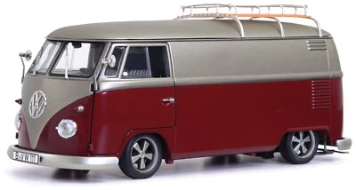 Volkswagen T1b Van 1/18 Lowrider Bordeaux & Grigio Metallico - Schuco 450045600 - Immagine 1 di 4