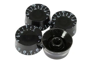 Black Speed Knobs 4pk for Gibson guitars with US fine splines - Picture 1 of 3
