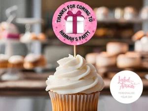 PERSONALISIERTE Cup Cake Pick Topper | Geschenk Geburtstag Party | Cupcake Deko - Bild 1 von 2
