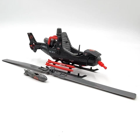1983 GI Joe COBRA FANG Helicopter Parts w/ ROLLBAR Vintage ARAH Hasbro Cover